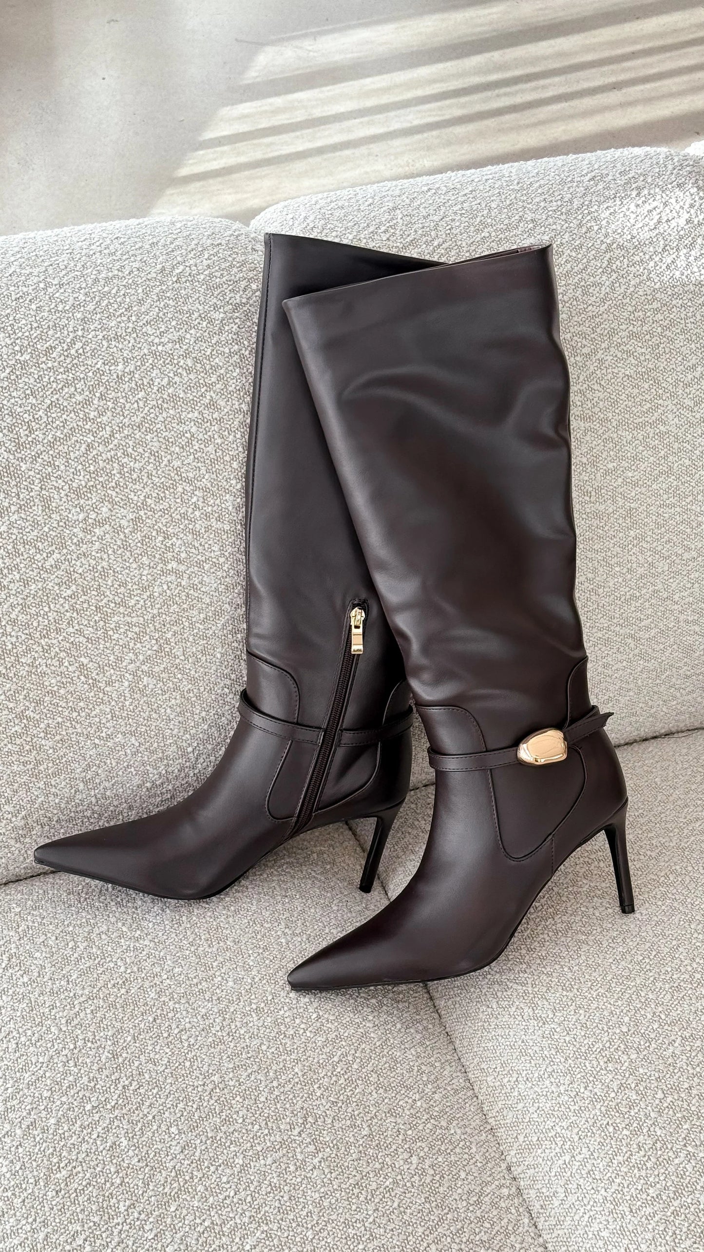 Druella Heeled Boot Dark Cacao