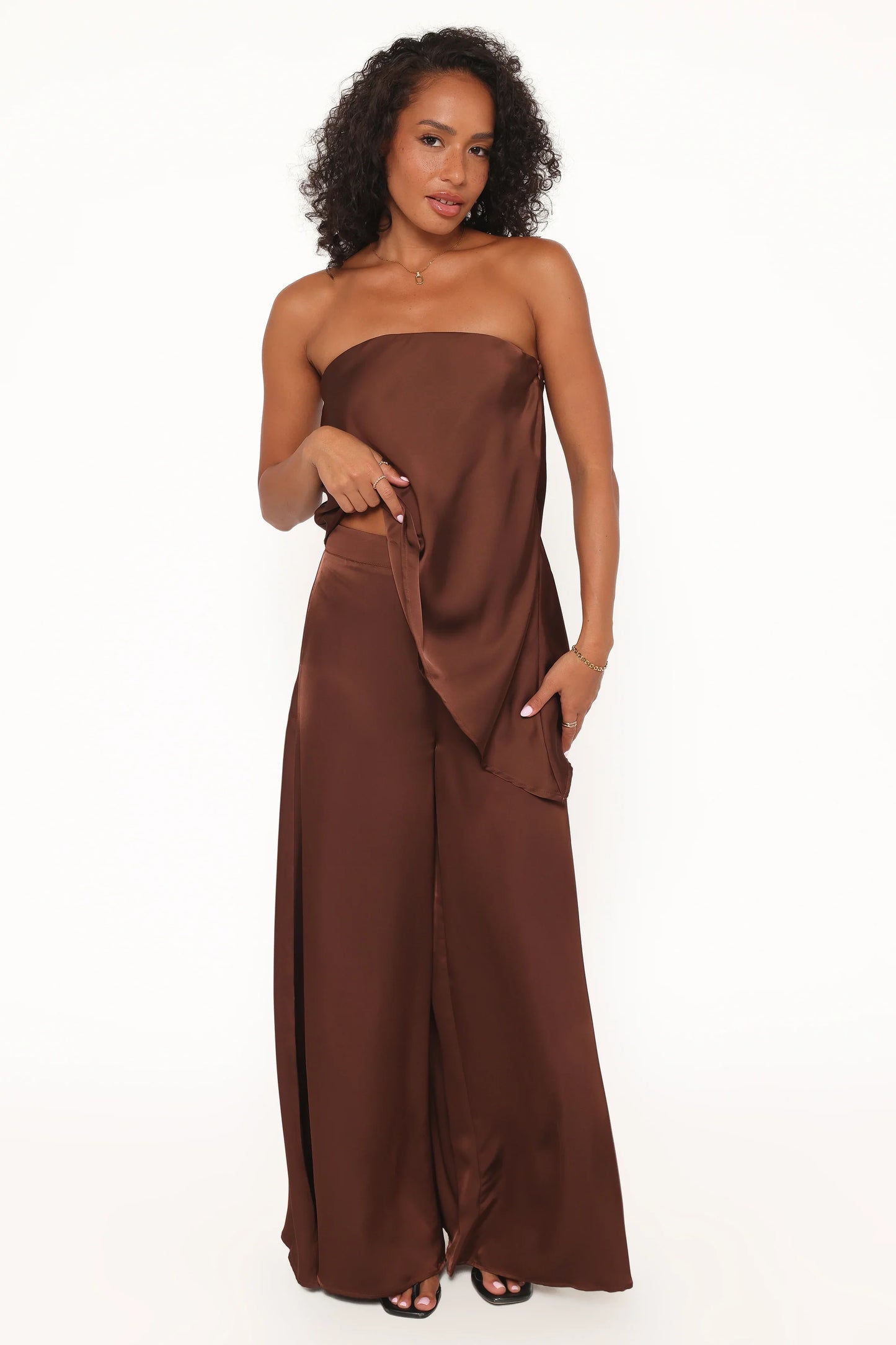 Charmer Wide Leg Pant Dark Brown