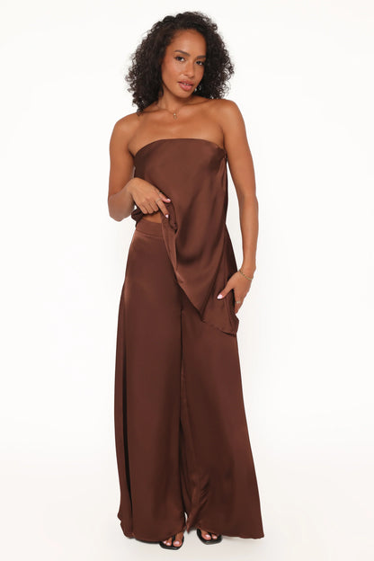 Charmer Wide Leg Pant Dark Brown