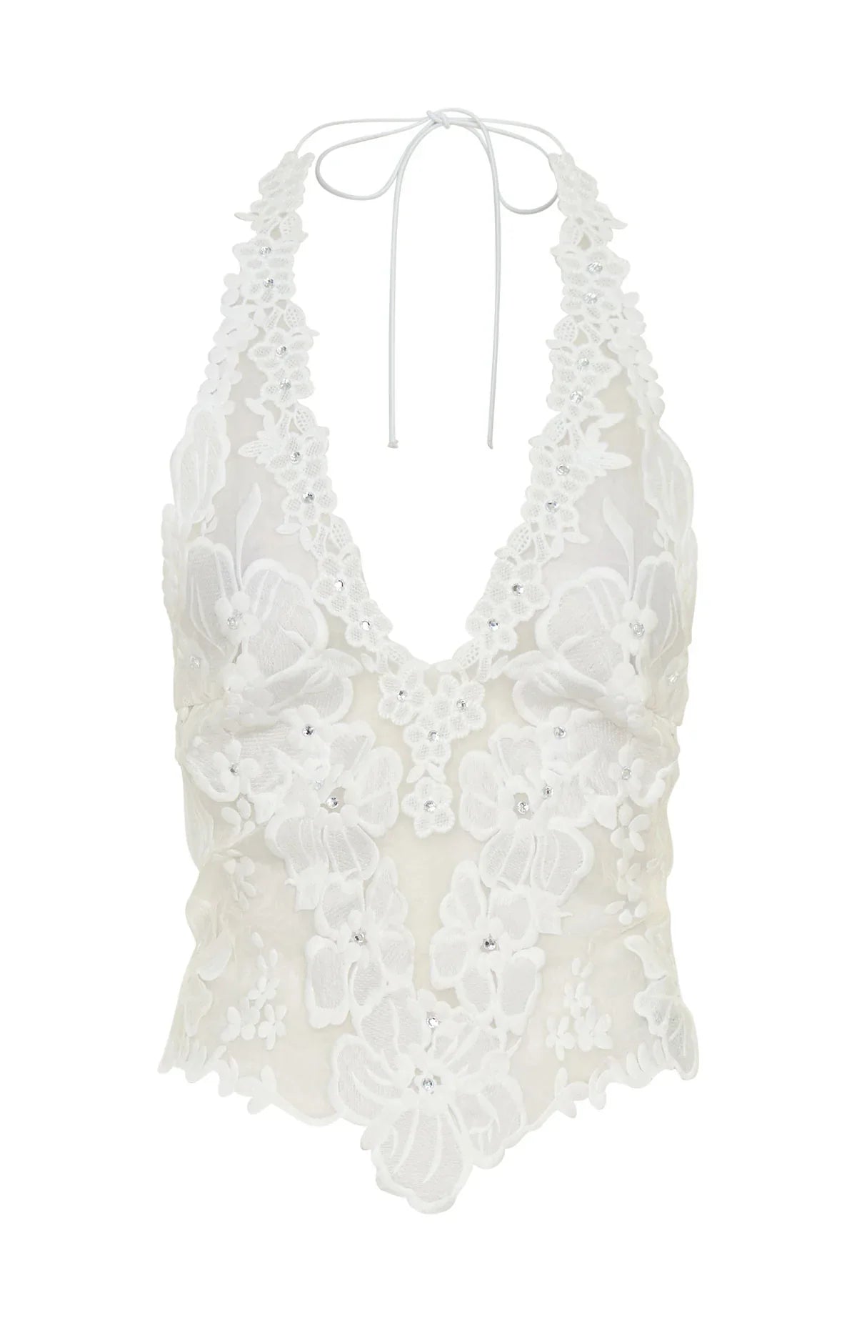 More Dreams Halter Top White