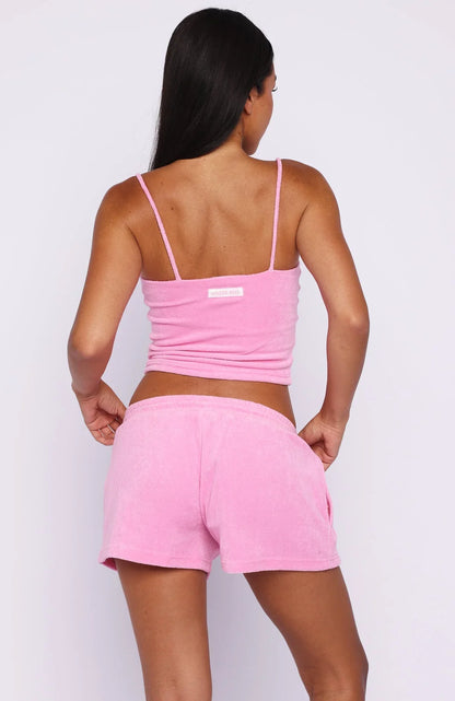 Causing Commotion Terry Singlet Pink