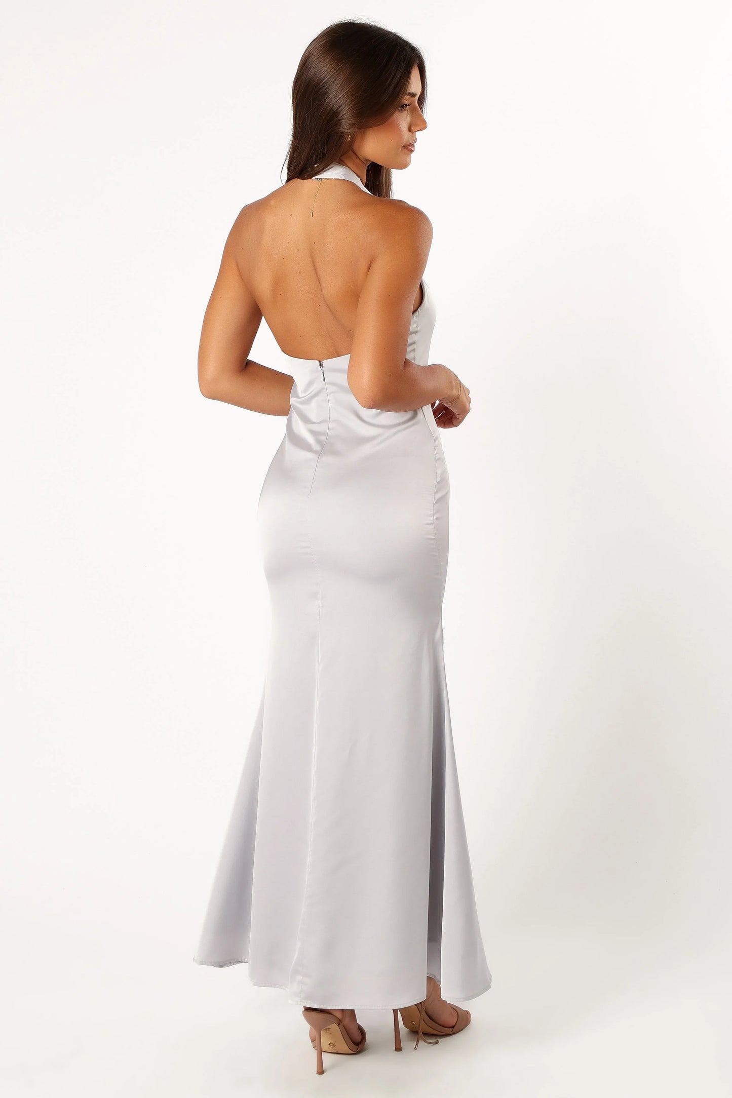 Mila Halterneck Maxi Dress Steel