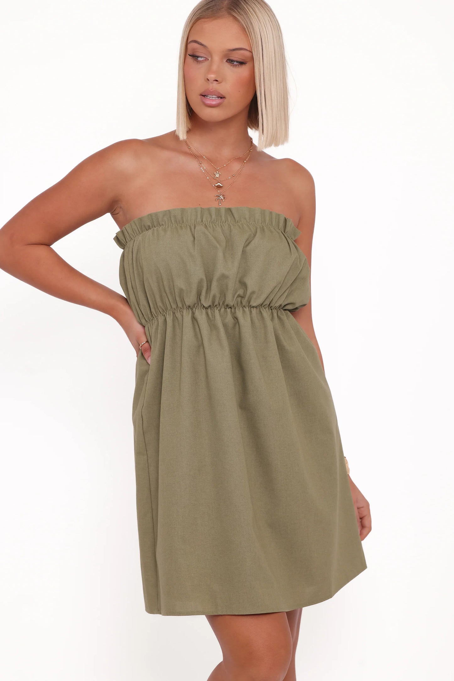 Stratton Mini Dress Leaf Green