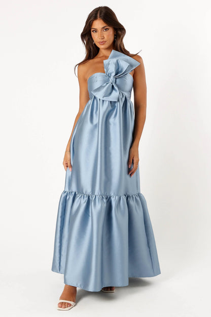 Betina Bow Front Maxi Dress Blue