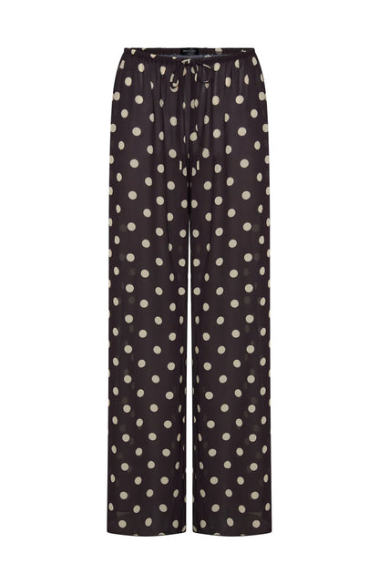Croatian Coast Pants Choc Cream Polka Dot