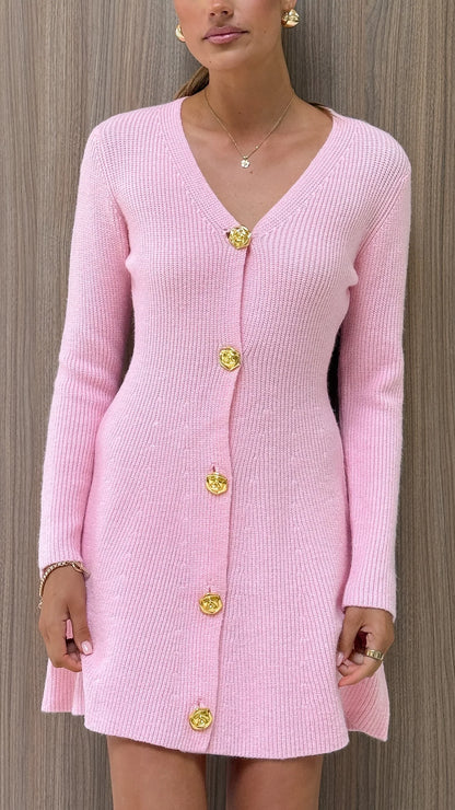 Catarina Long Sleeve Mini Dress Pink