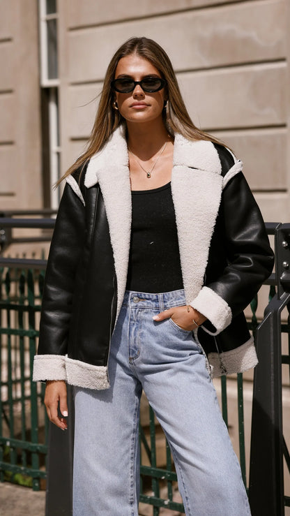 London Oversized Biker Black