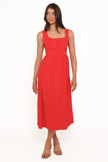 Melrose Midi Dress Red