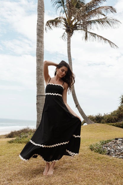 Yana Maxi Dress Black Cream
