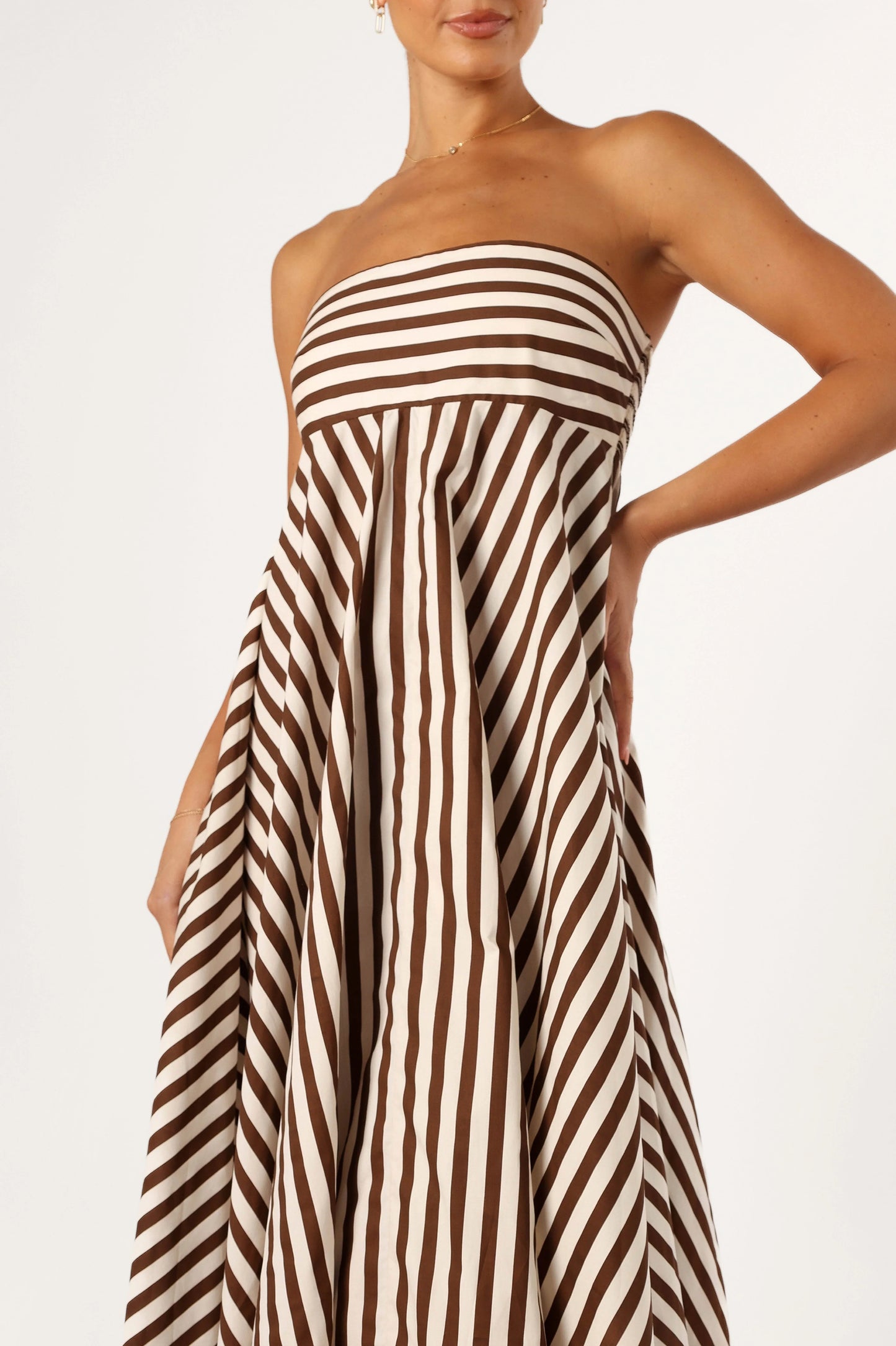 Bowie Strapless Maxi Dress Chocolate