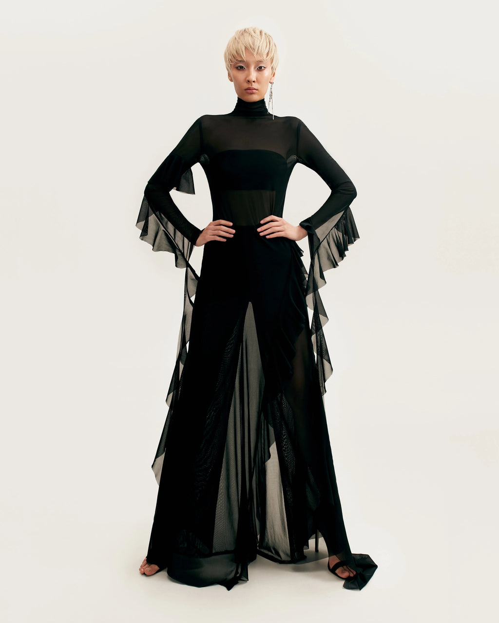 Chic sheer co ord set in black Xo Xo