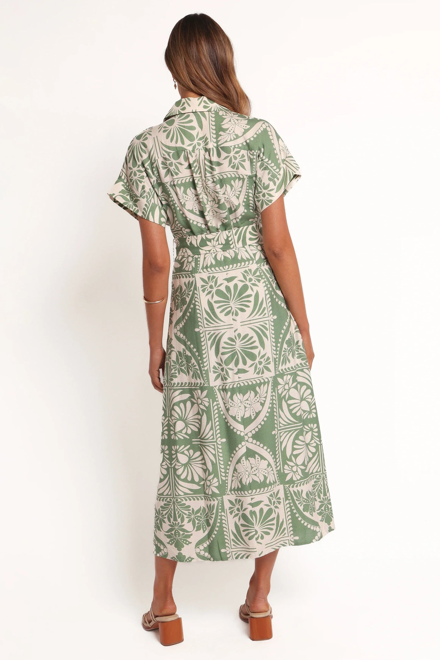 Preston Midi Dress Green Floral