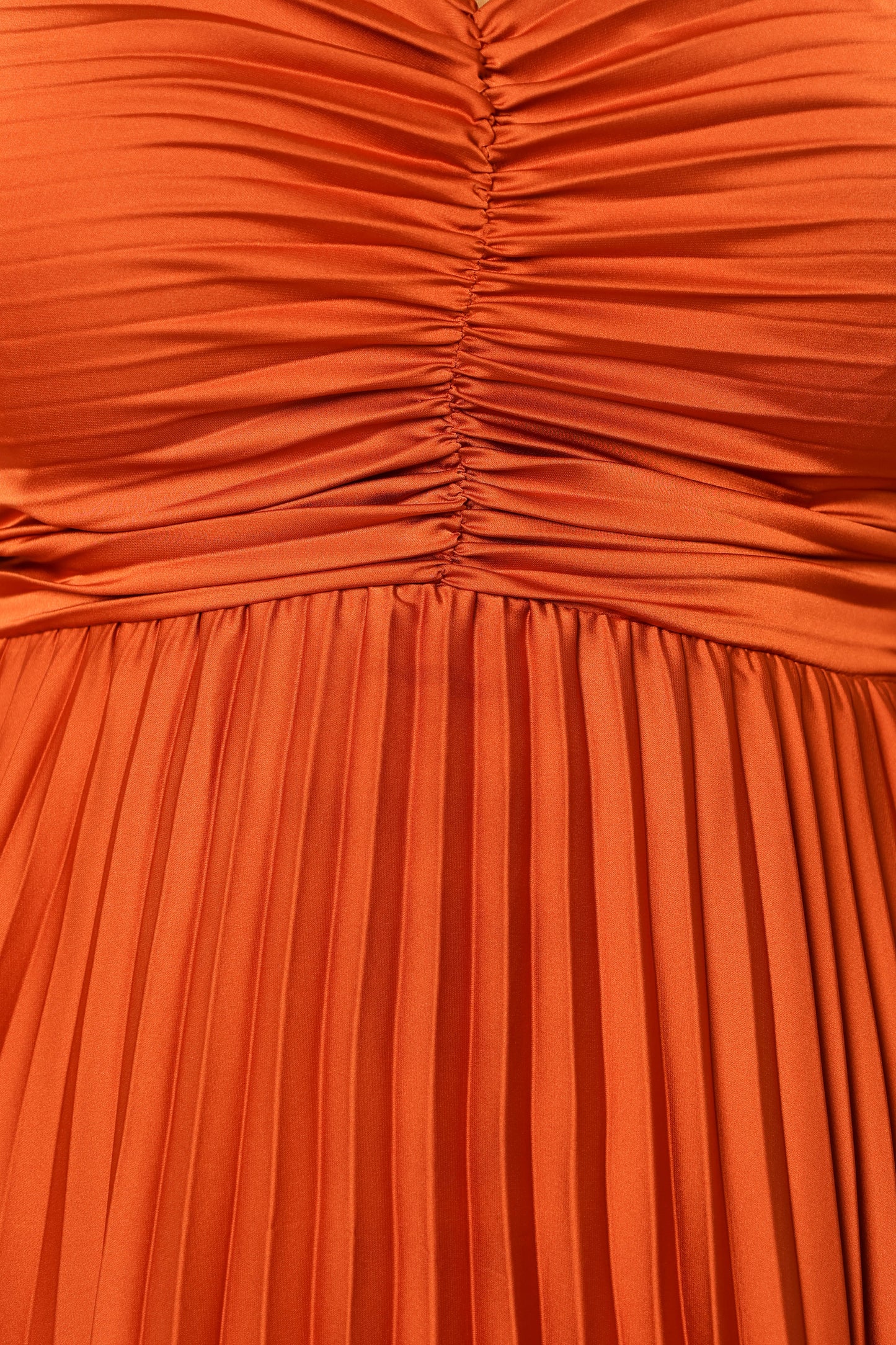 Naira Pleated Maxi Dress Sunset Orange