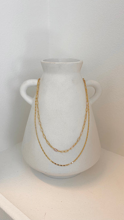 Fine Layered 18K Gold Plated Necklace Gold