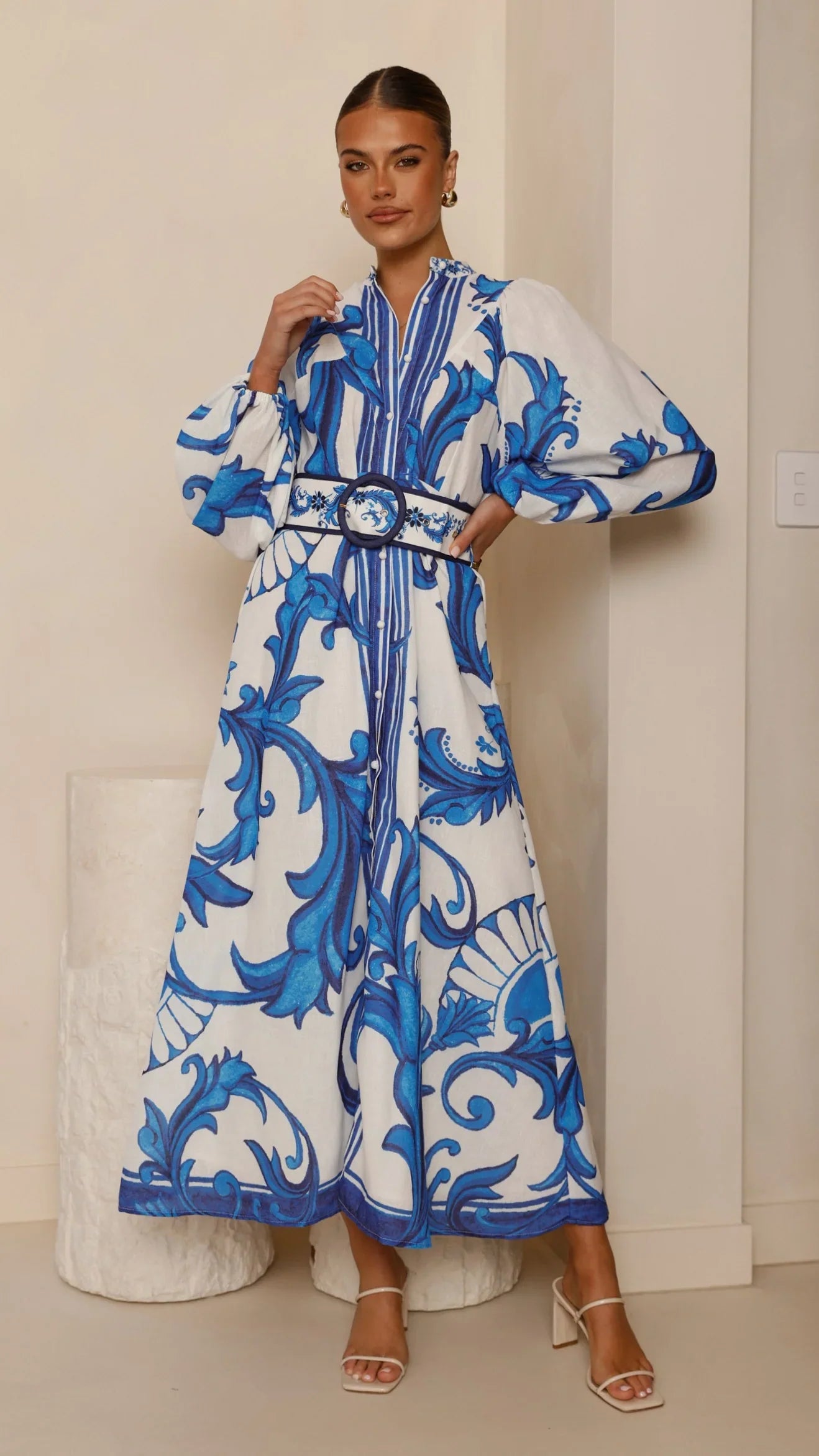 Carmal Long Sleeve Maxi Dress Paradise
