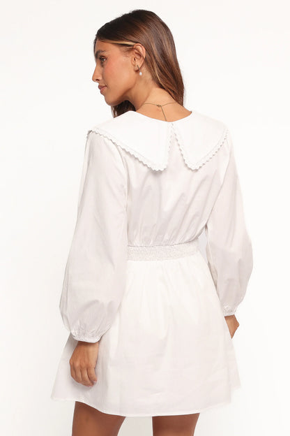 Nerida Long Sleeve Mini Dress White