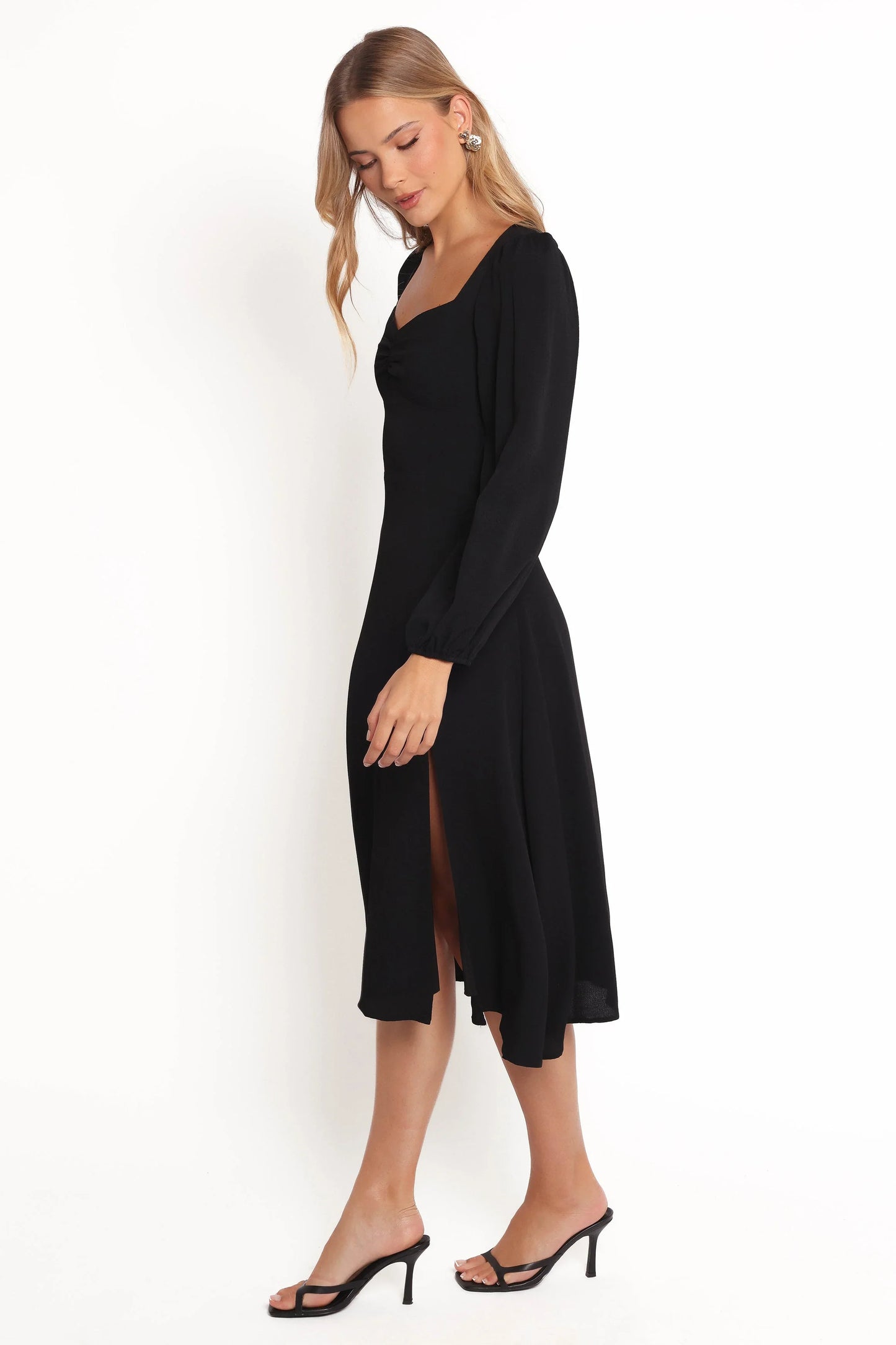 Franklin Long Sleeve Midi Dress Black