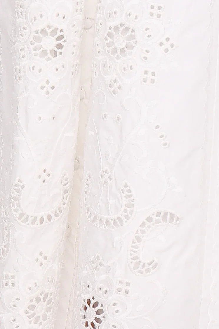 Kye Midi Skirt White Broderie