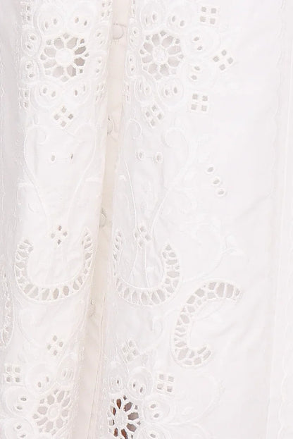 Kye Midi Skirt White Broderie