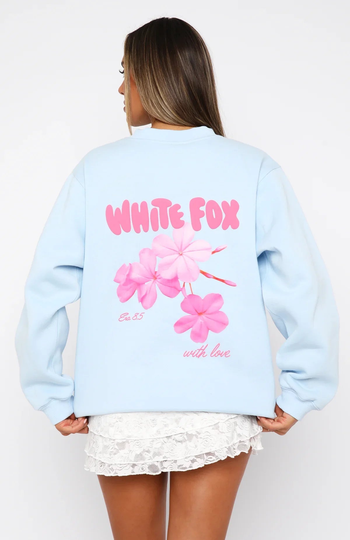 With Love Romance Oversized Sweater Baby Blue