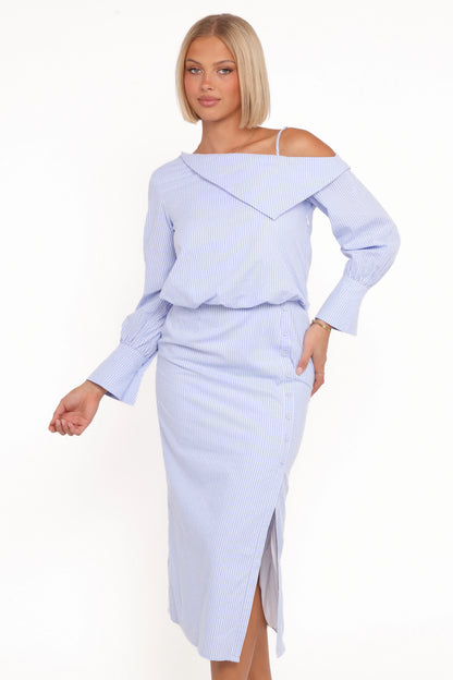 Broderick Midi Dress Blue Stripe