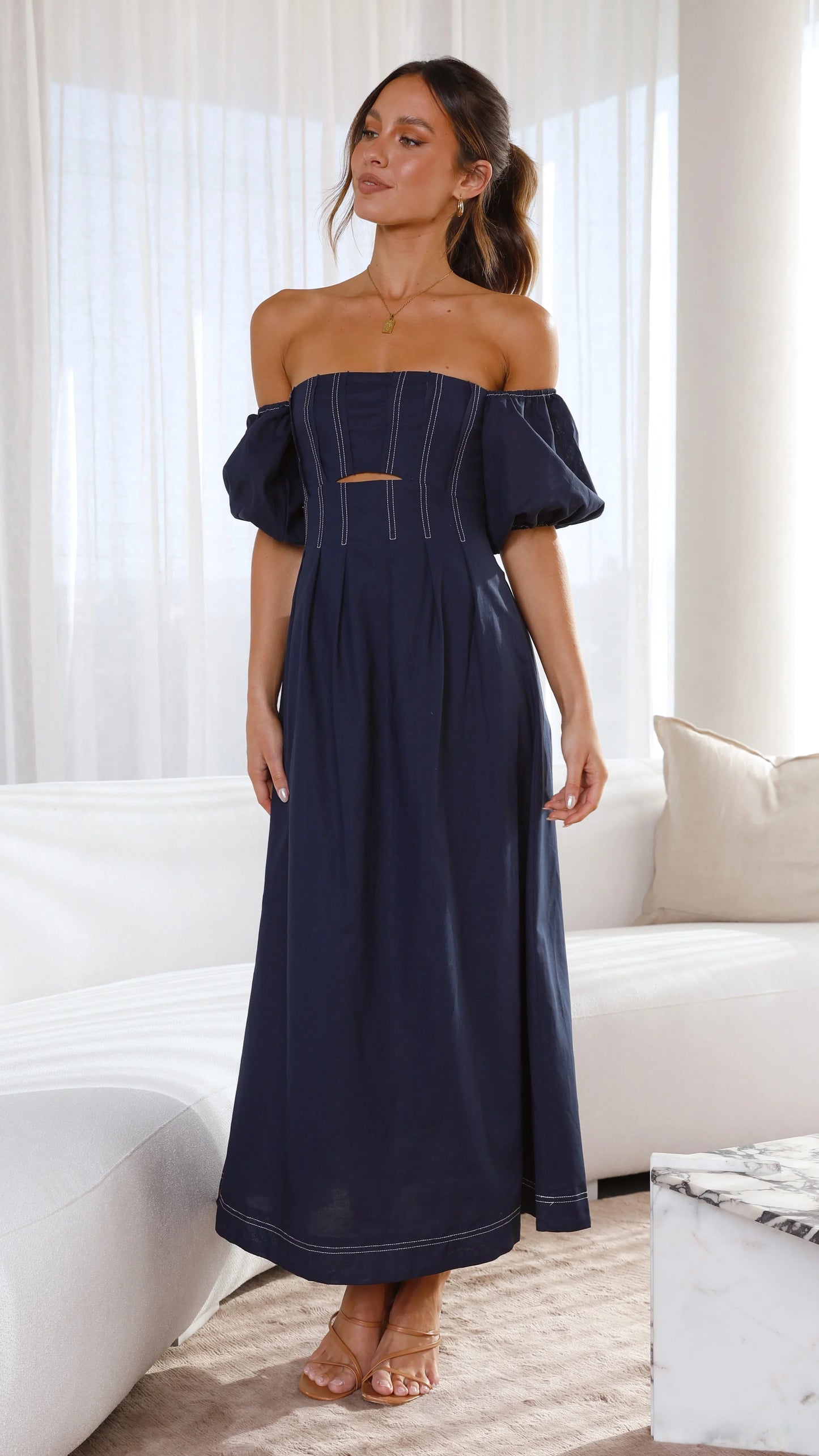 Claira Midi Dress Navy