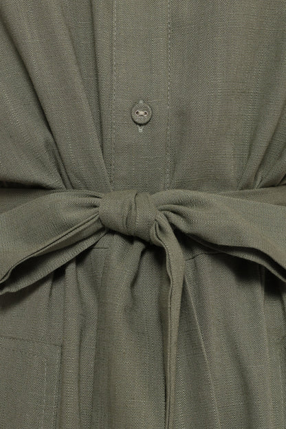 Minnie Waist Tie Jumpsuit Olive