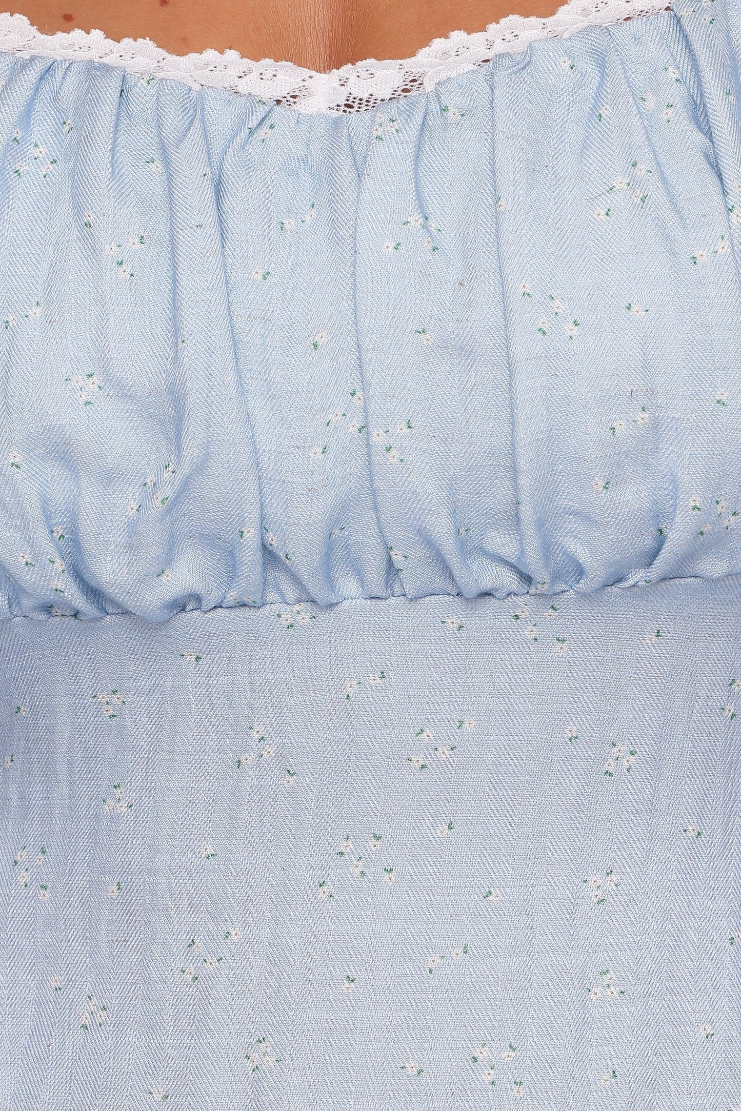 Francine Lace Midi Dress Blue Ditsy Floral