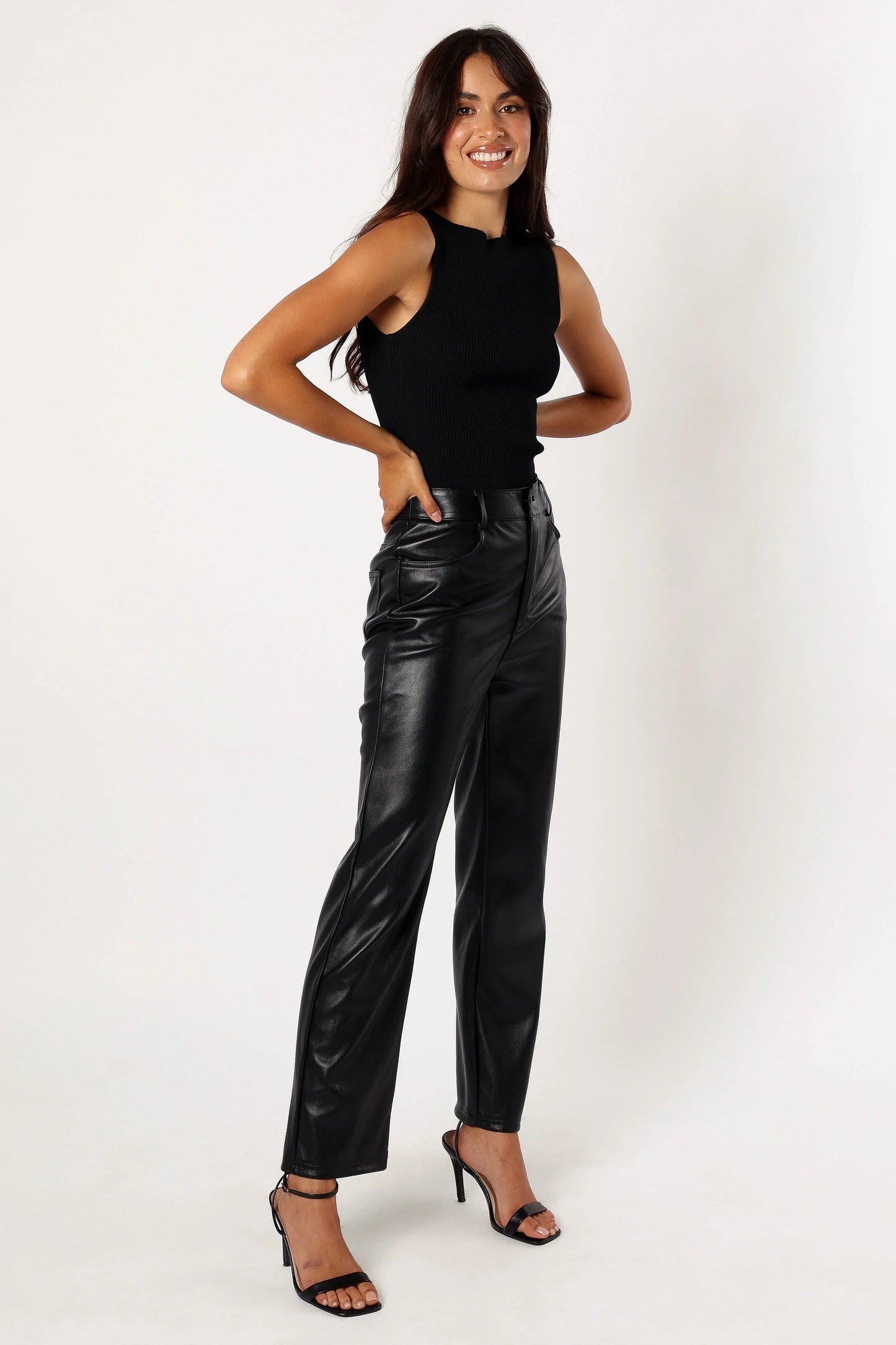 Maverick Vegan Leather Pants Black