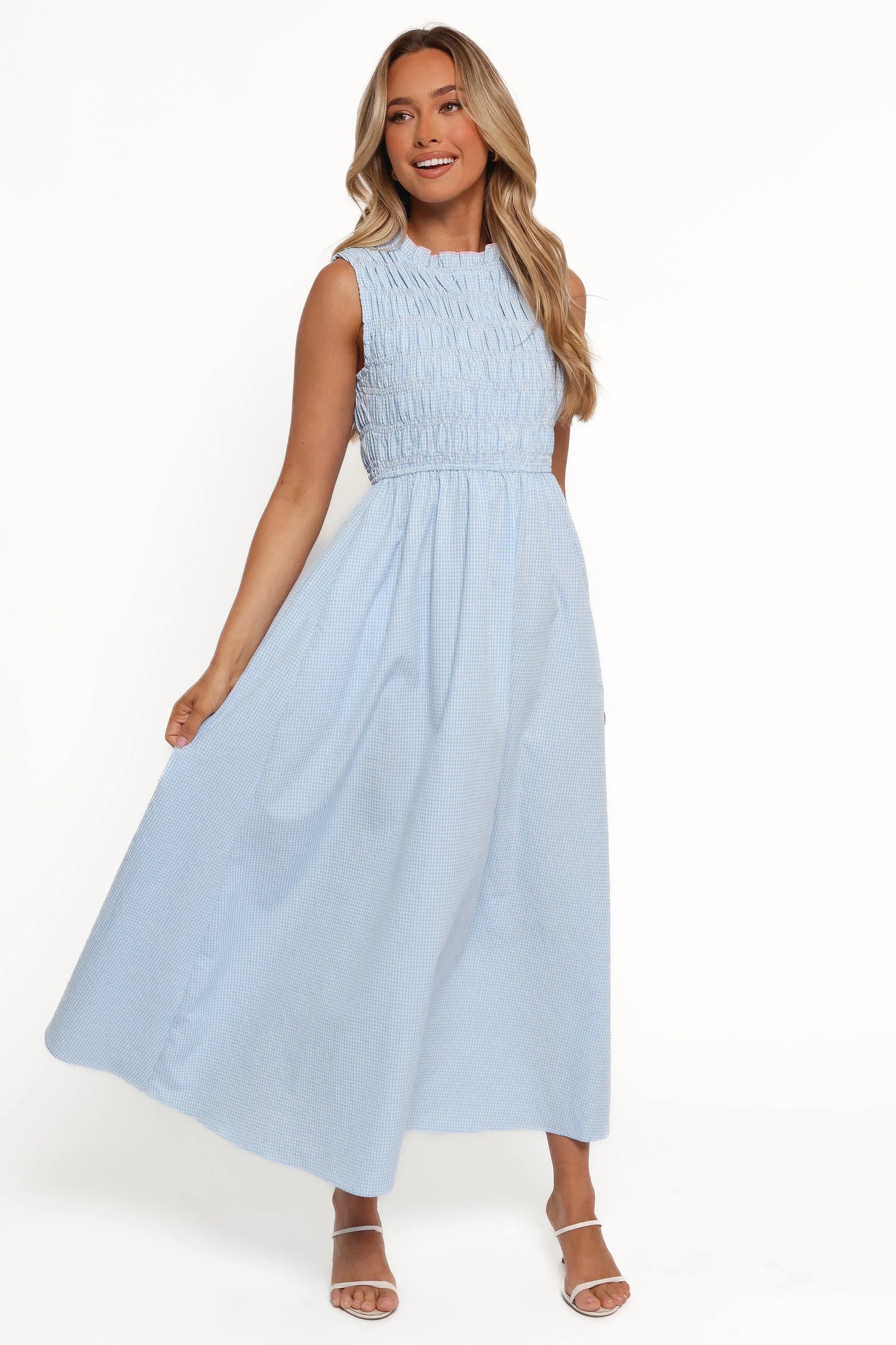 Lanna Maxi Dress Blue Gingham