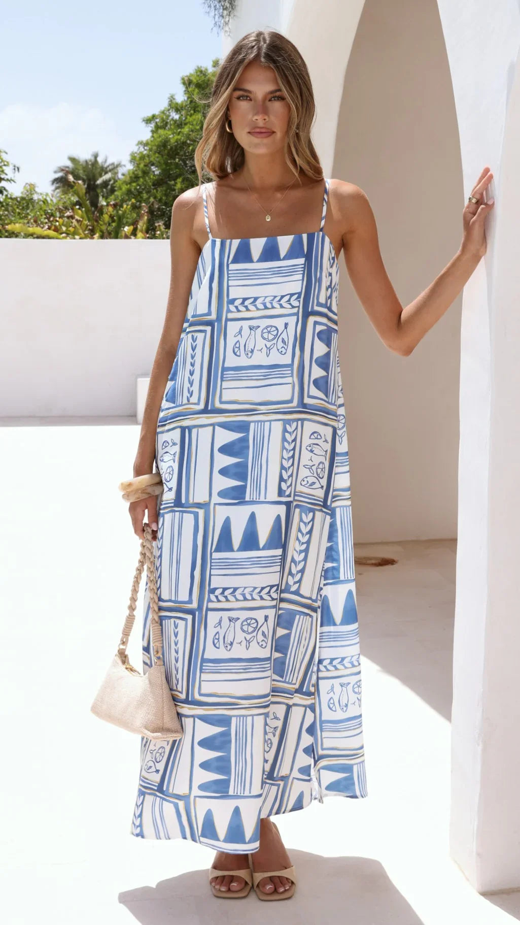 Dakota Maxi Slip Dress Coastal Escape