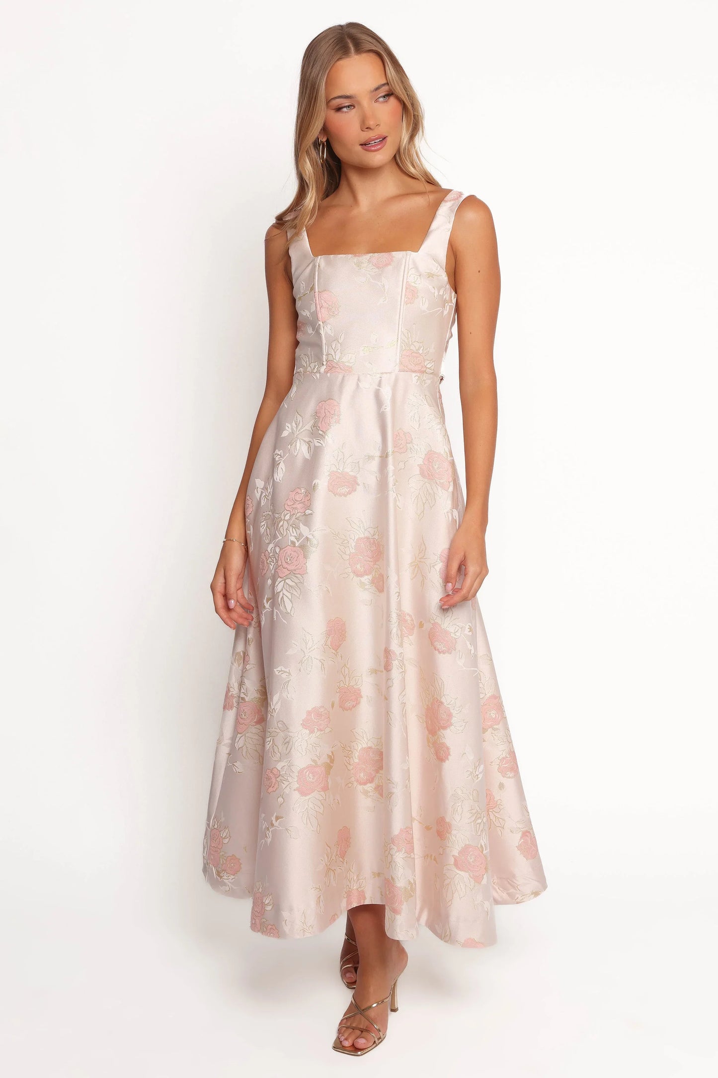 Zaria Midi Dress Pink Floral