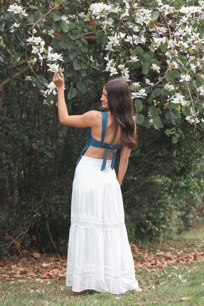 Peony Maxi Skirt White