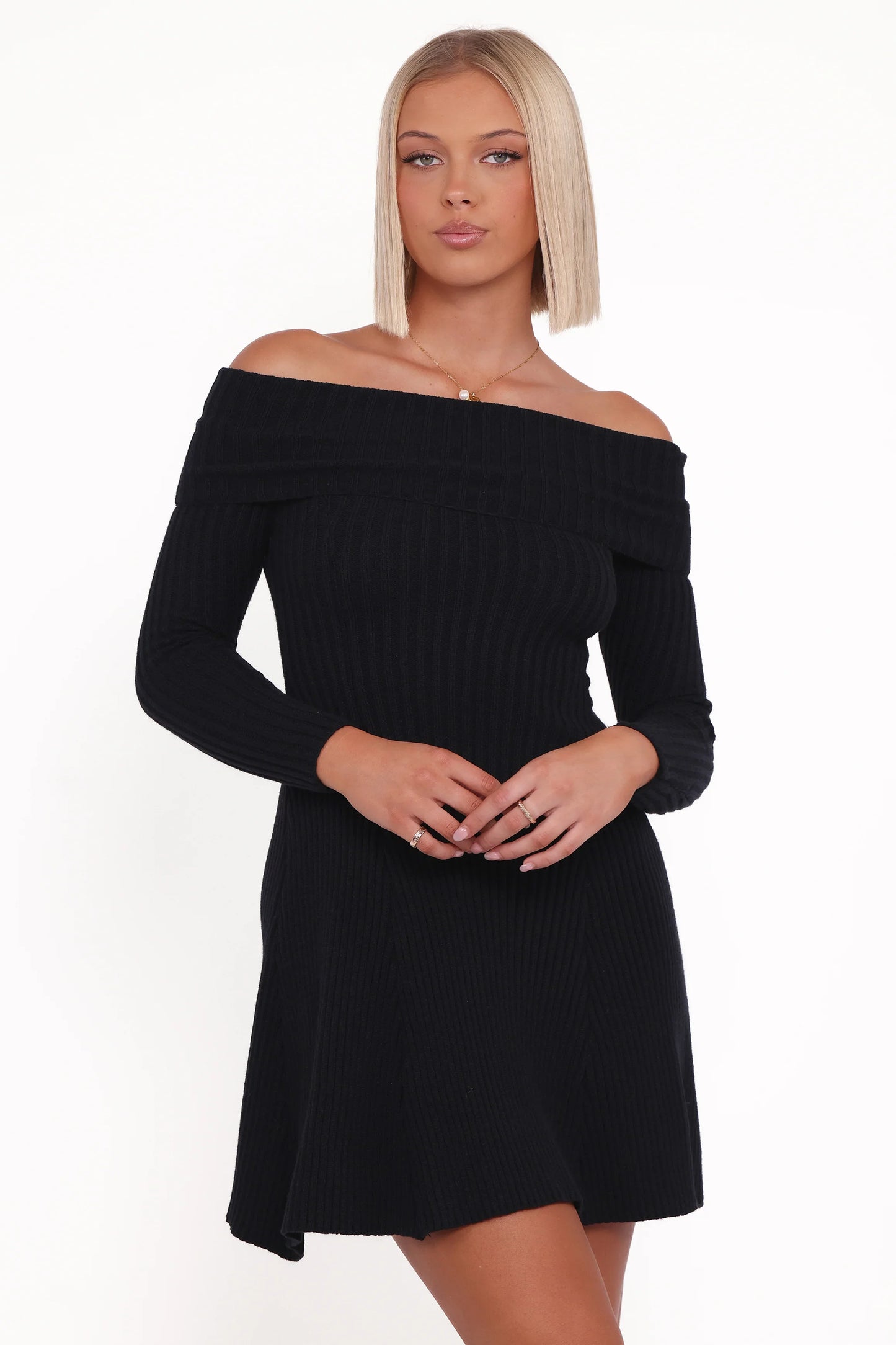 Francisco Long Sleeve Mini Dress Black