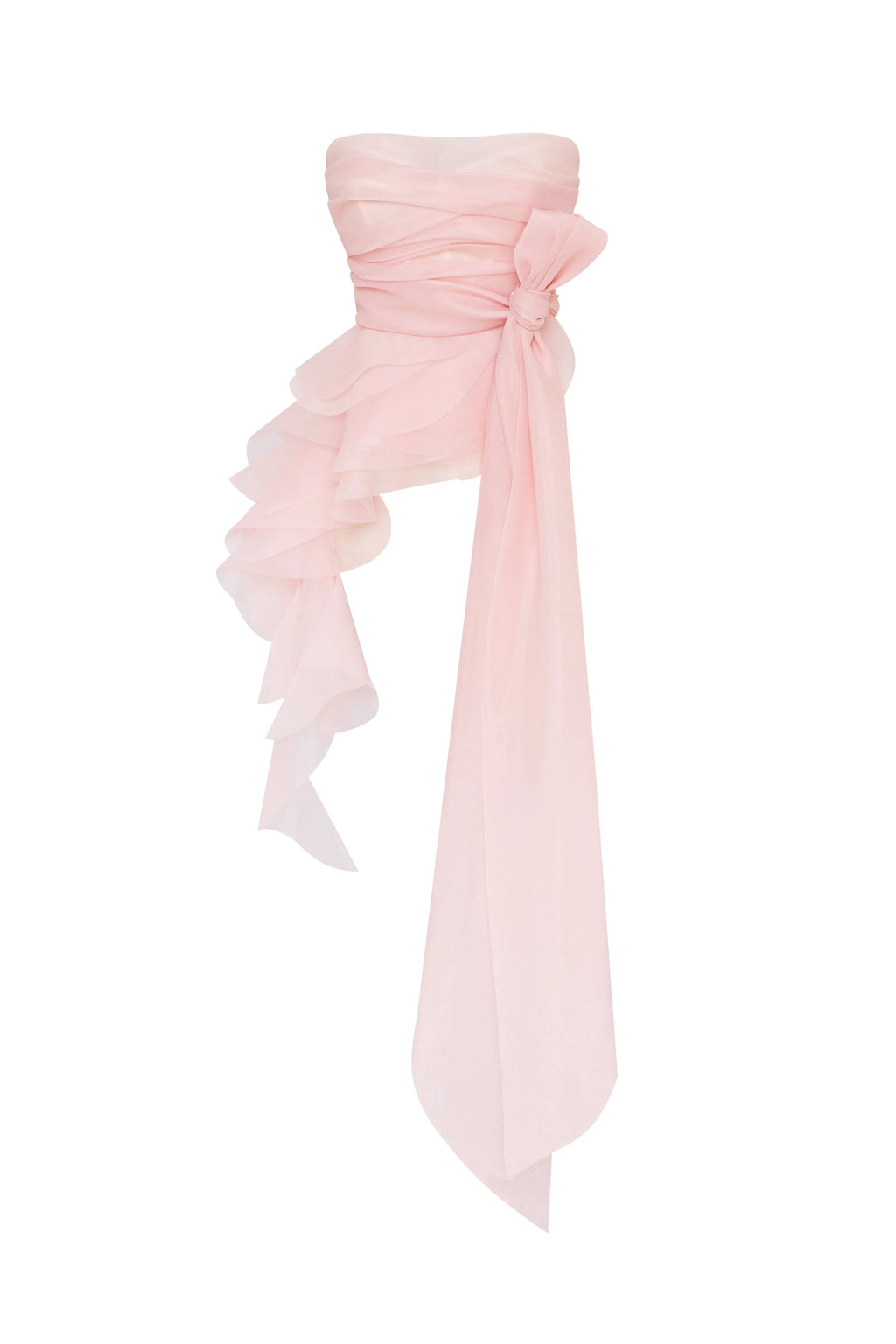 Dreamy off shoulder blouse with meringue flounces in misty rose Midnight Walk