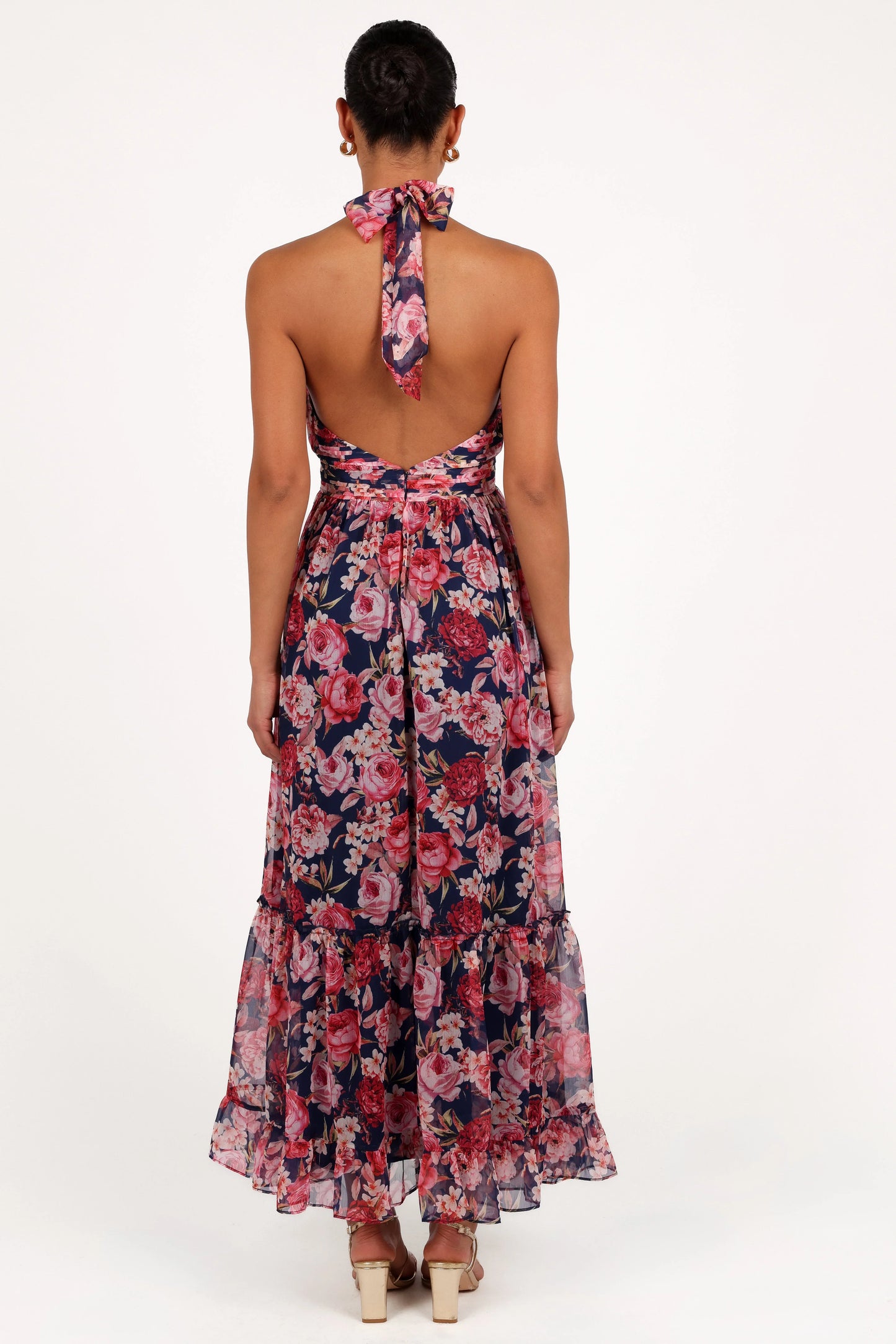 Lennon Halterneck Maxi Dress Navy Floral