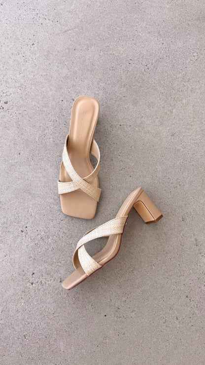 Camila Heel Natural Raffia