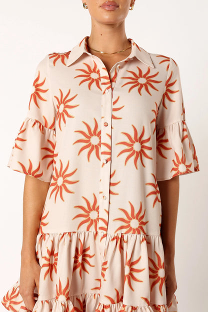Ren Long Sleeve Mini Dress Soleil