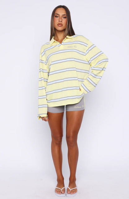 Verano Sixteen Carmen Long Sleeve Oversized Jersey Lemon