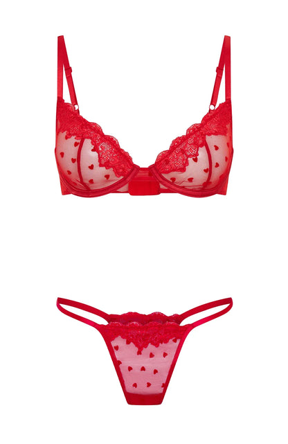 Love Me Later Lingerie Set Red