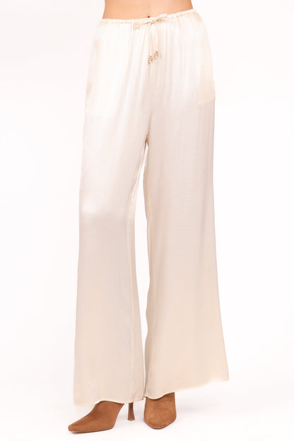 Valia Wide Leg Pant Cream