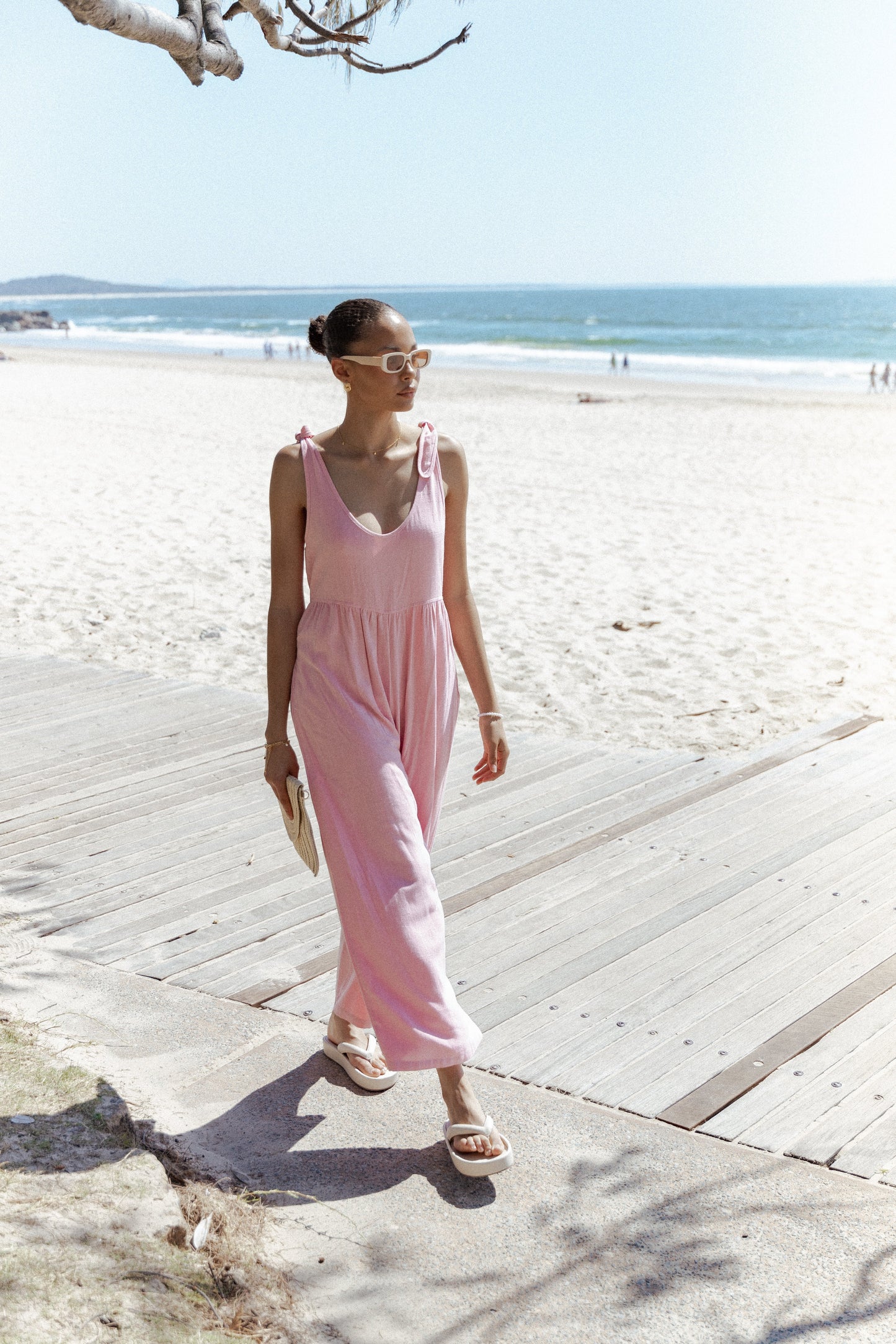 Ayla Linen Jumpsuit Pale Pink