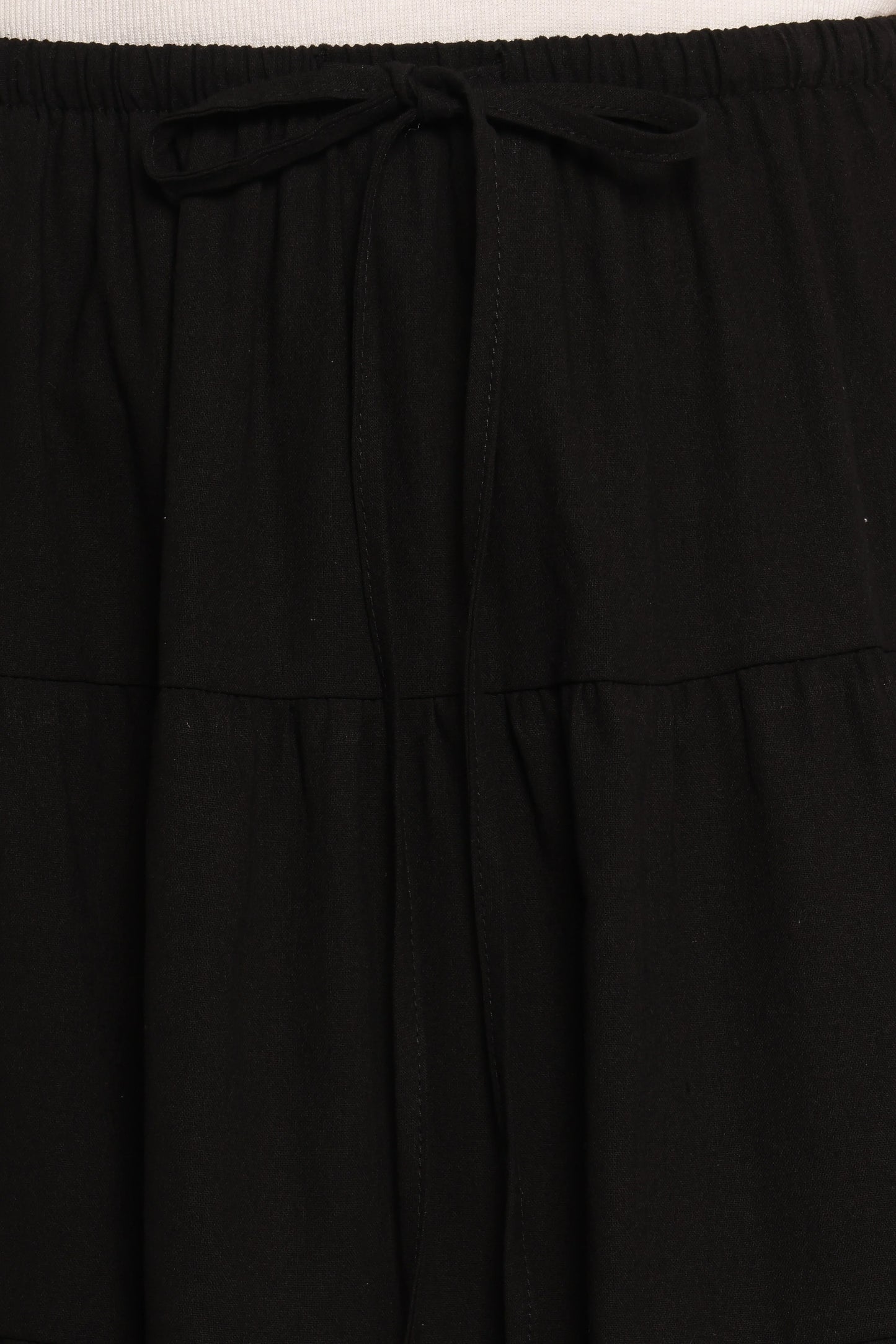 Archy Tiered Maxi Skirt Black