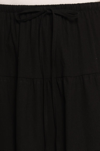 Archy Tiered Maxi Skirt Black