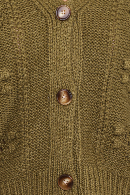 Melody Textured Button Up Cardigan Olive