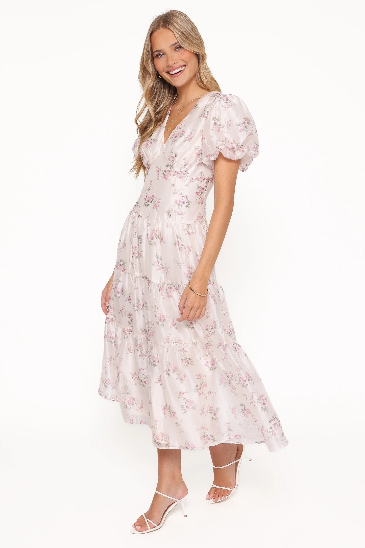 Jocelyn Maxi Dress Ivory Pink Floral