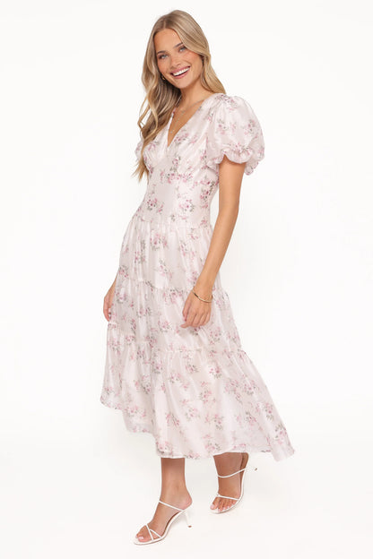 Jocelyn Maxi Dress Ivory Pink Floral