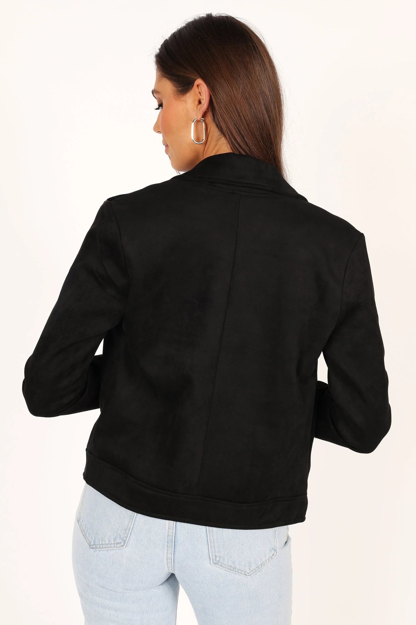 Spencer Faux Suede Moto Jacket Black