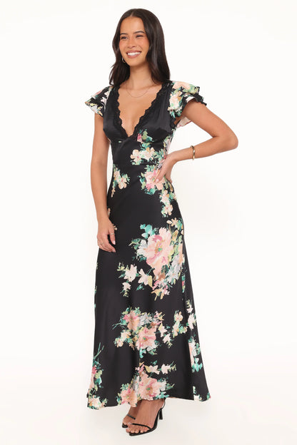 Arella Maxi Dress Black Floral