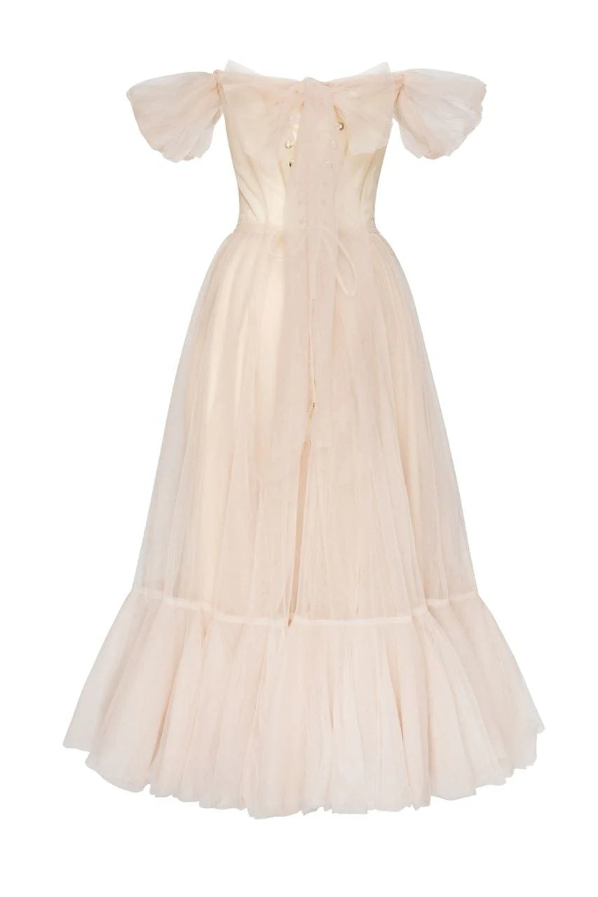 Off the Shoulder Cocktail Tulle Dress